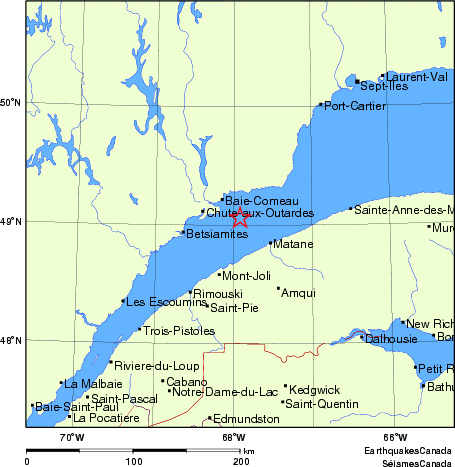 Map of Earthquake Localities