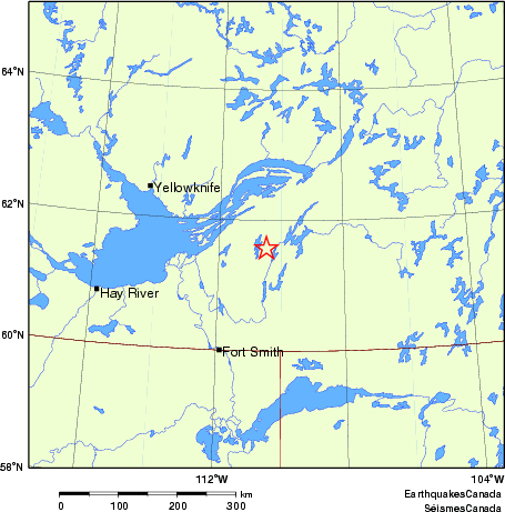 Map of historical earthquakes magnitude 5.0 and larger.  Details in the data table below