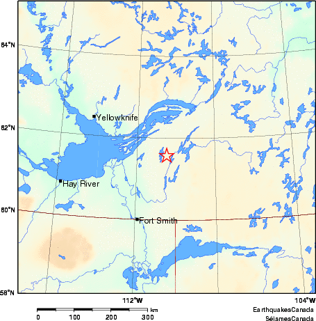 carte des environs du séisme