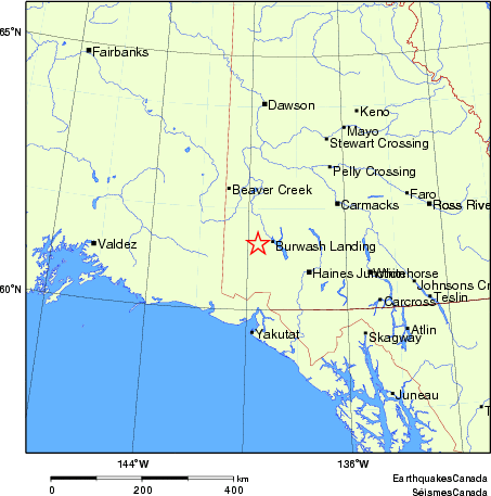 carte des endroits près de l'épicentre