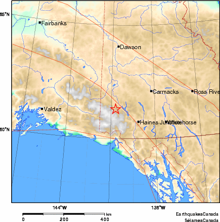 carte des environs du séisme