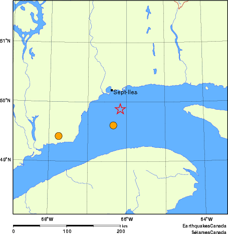 Map of historical earthquakes magnitude 5.0 and larger.  Details in the data table below