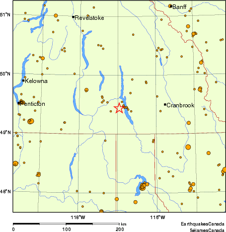 carte des des séismes de magnitude 2,0 et plus depuis 2000