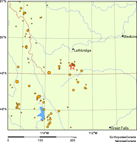 carte des des séismes de magnitude 2,0 et plus depuis 2000