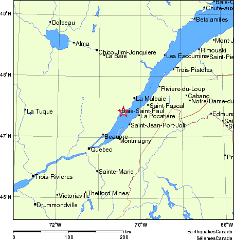 Map of Earthquake Localities