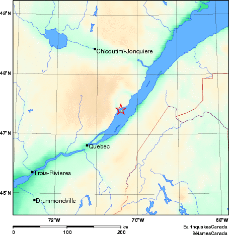 carte des environs du séisme