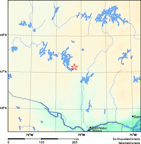 carte des environs du séisme