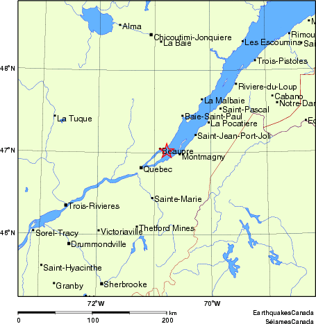 Map of Earthquake Localities