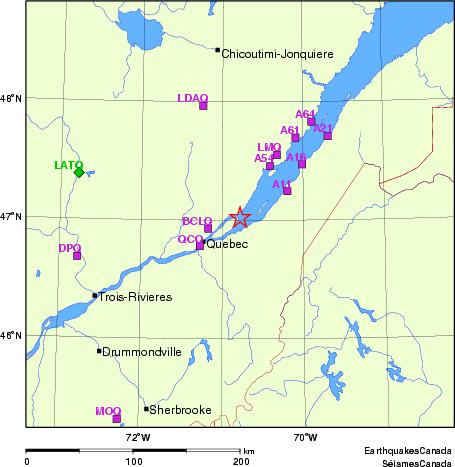 carte des localisations des stations sismologiques locales