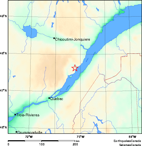 carte des environs du séisme