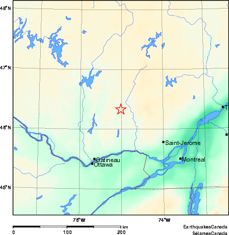 carte des environs du séisme