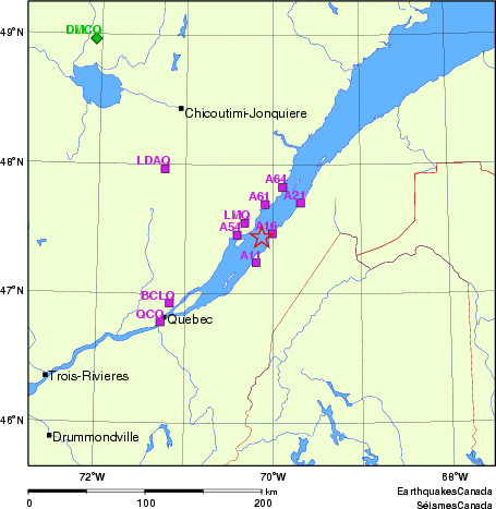 carte des localisations des stations sismologiques locales