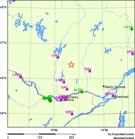 carte des localisations des stations sismologiques locales