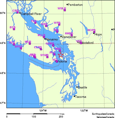 Map of Regional Seismographs