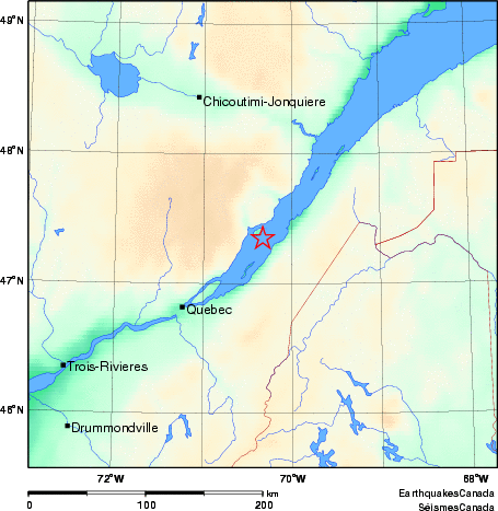 carte des environs du séisme