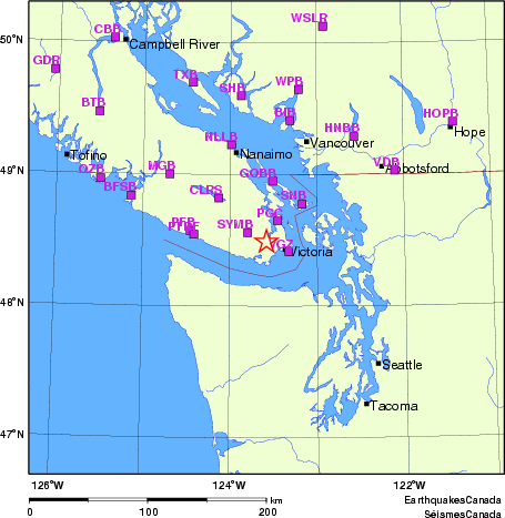 Map of Regional Seismographs