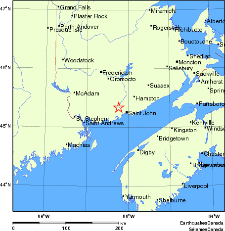 carte des endroits près de l'épicentre