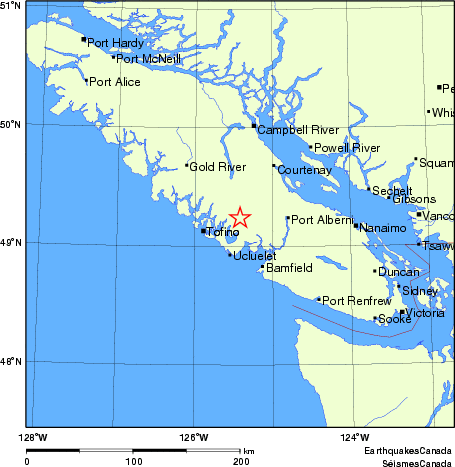 carte des endroits près de l'épicentre