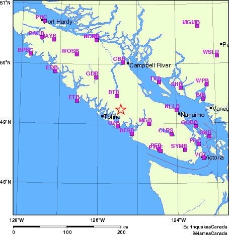 carte des localisations des stations sismologiques locales