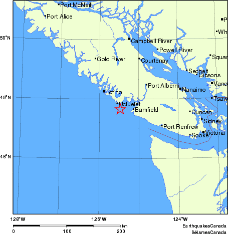 carte des endroits près de l'épicentre