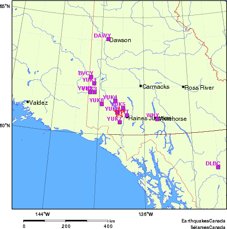 Map of Regional Seismographs