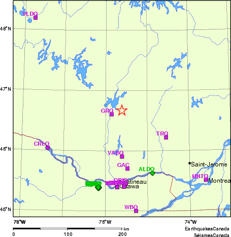 carte des localisations des stations sismologiques locales