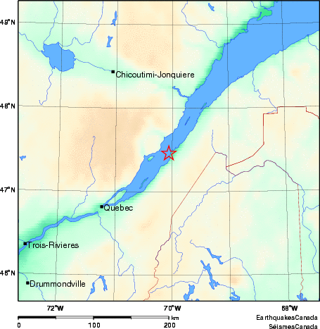 carte des environs du séisme