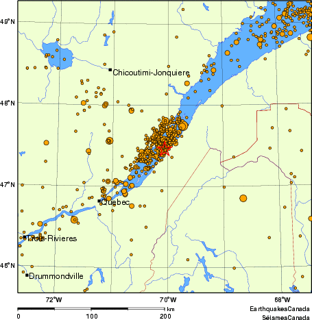 Map of earthquakes magnitude 2.0 and larger, 2000 - present