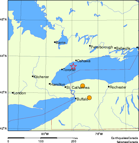 Map of historical earthquakes magnitude 5.0 and larger.  Details in the data table below