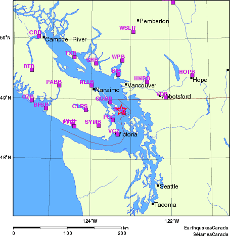 Map of Regional Seismographs