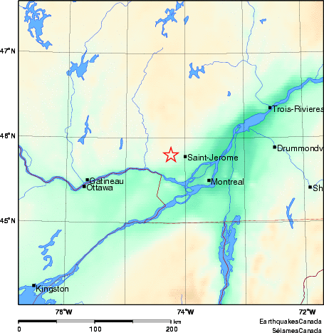 carte des environs du séisme