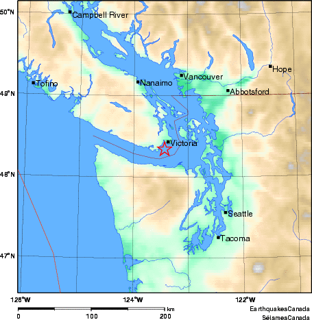 carte des environs du séisme