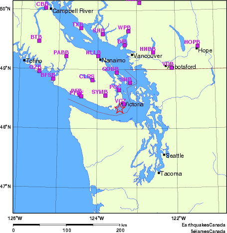 Map of Regional Seismographs