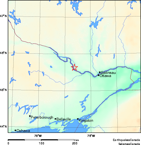 carte des environs du séisme