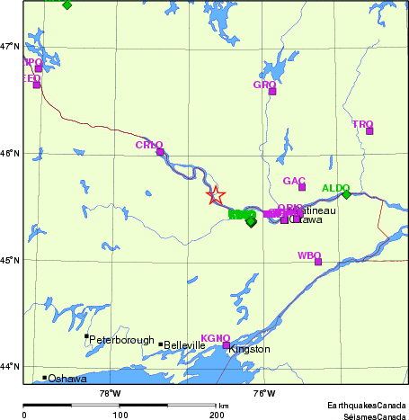 carte des localisations des stations sismologiques locales