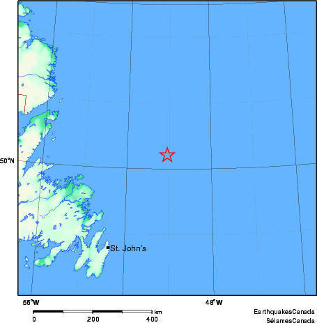 carte des environs du séisme