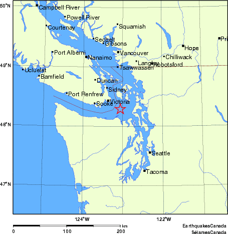 carte des endroits près de l'épicentre