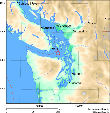 carte des environs du séisme