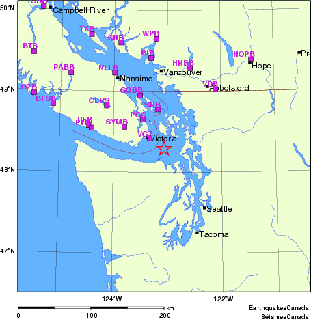 carte des localisations des stations sismologiques locales