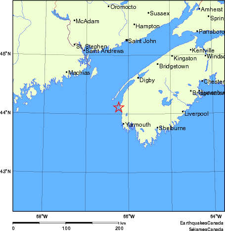 carte des endroits près de l'épicentre