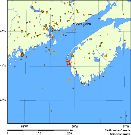 carte des des séismes de magnitude 2,0 et plus depuis 2000