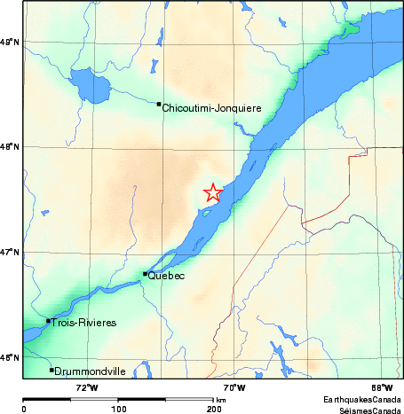 carte des environs du séisme