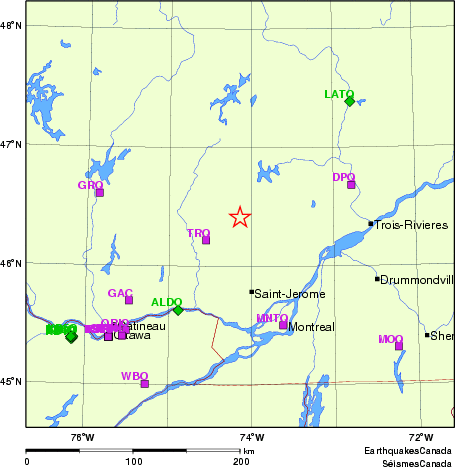 carte des localisations des stations sismologiques locales