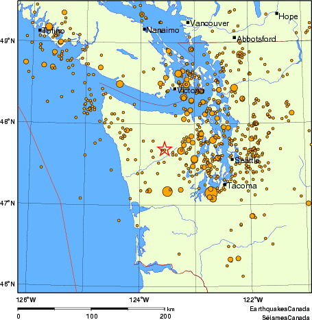 Map of earthquakes magnitude 2.0 and larger, 2000 - present