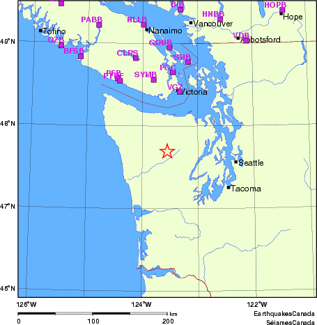 Map of Regional Seismographs