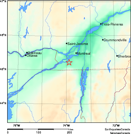 carte des environs du séisme