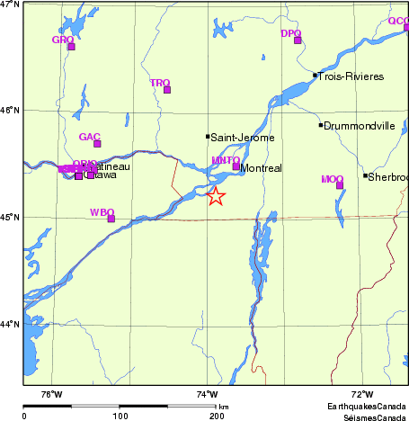 Map of Regional Seismographs