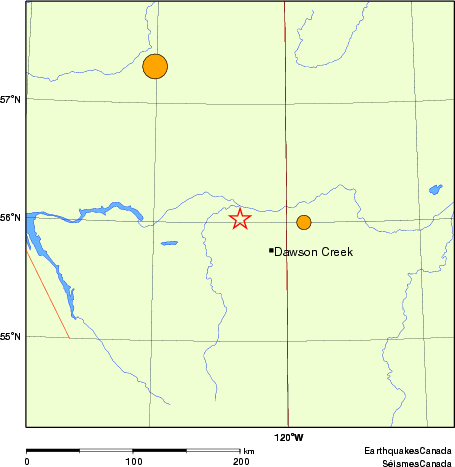 Map of historical earthquakes magnitude 5.0 and larger.  Details in the data table below