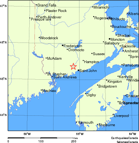 carte des endroits près de l'épicentre