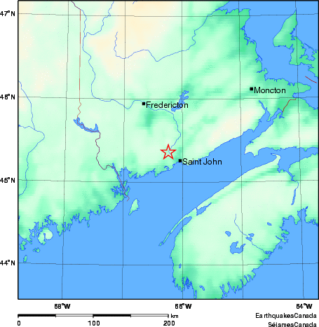 carte des environs du séisme